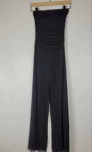 Elana Kattan Mesh Strapless Jumpsuit